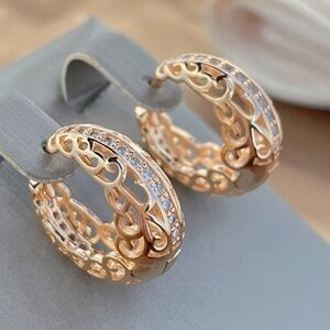 ⭐️NEW Luxe Hollow Zircon Hoop Earrings